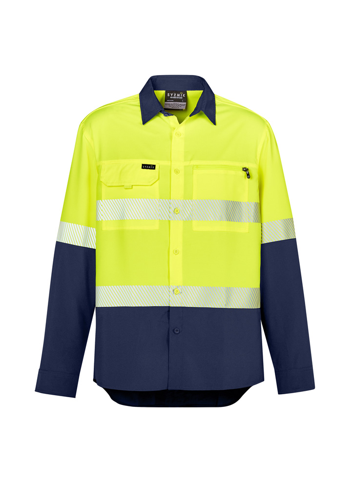 Syzmik Mens Hi Vis Outdoor Segmented Tape L/S Shirts