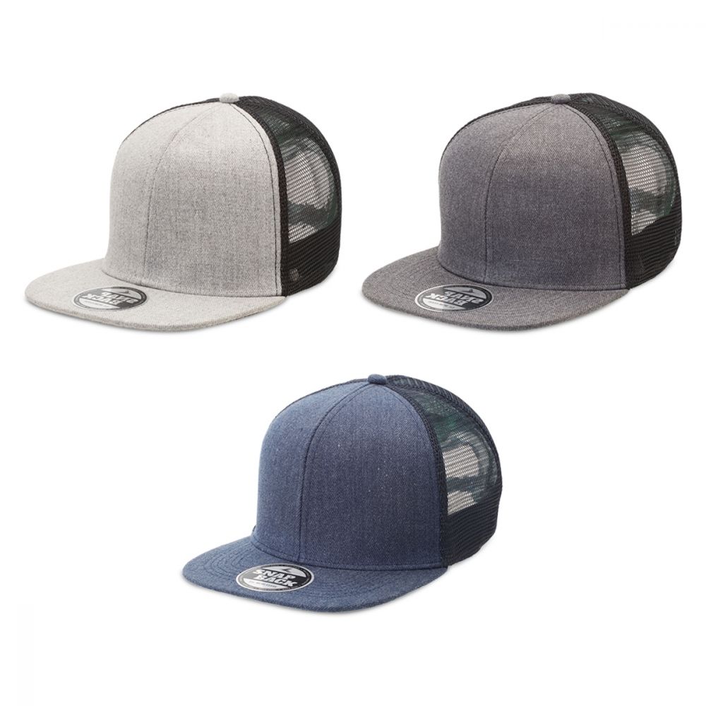 Heathered Flat Peak Trucker