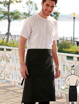 Cotton Drill Three Quarter Apron-with Pocket