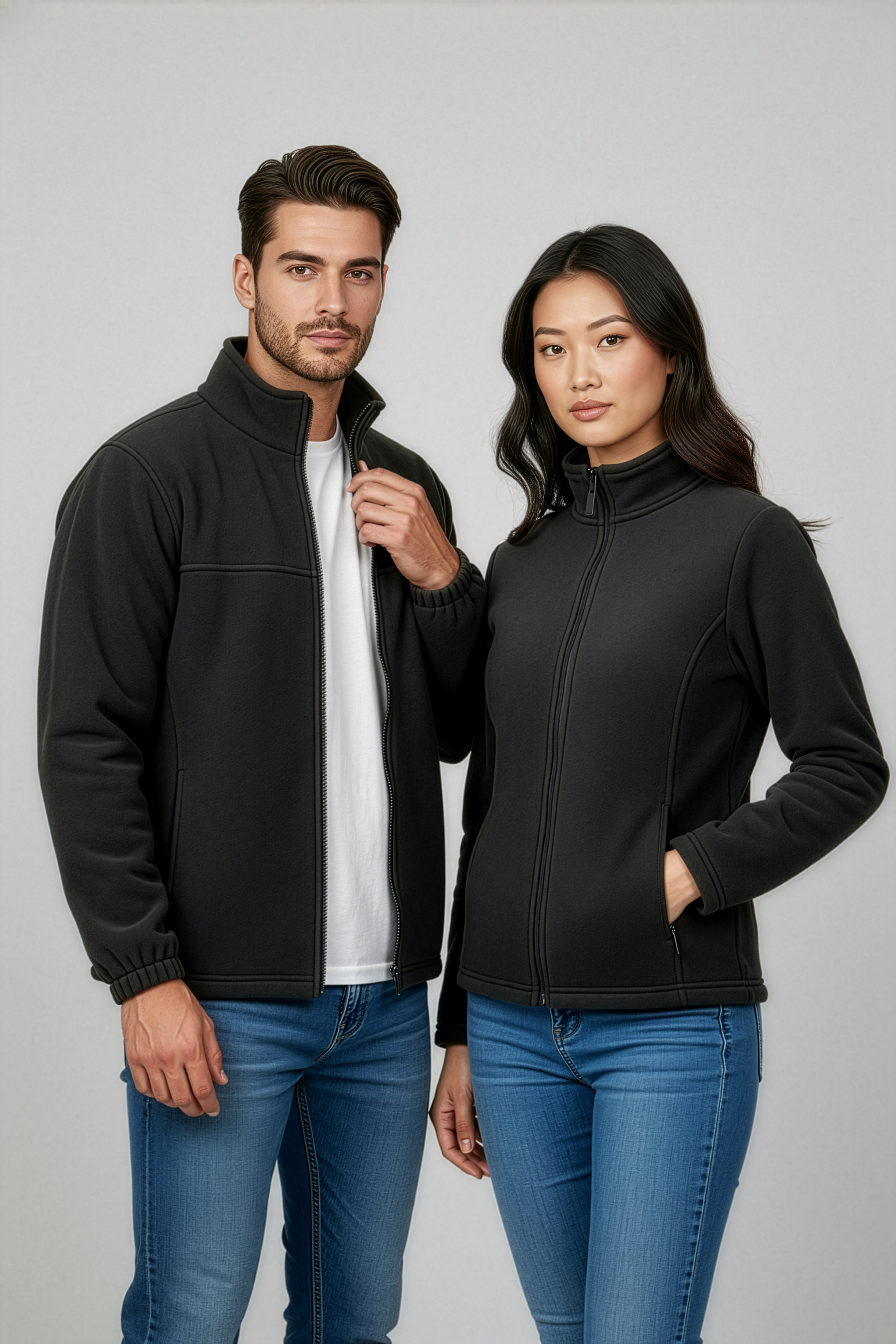 Biz Collection Mens Plain Micro Fleece Jacket