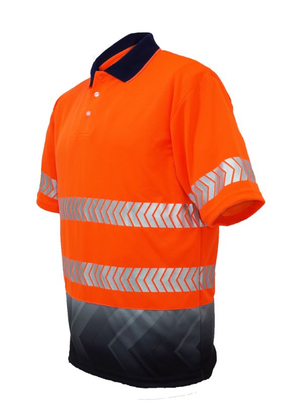 Unisex Adults Hi-Vis S/S Sublimated Reflective Polo