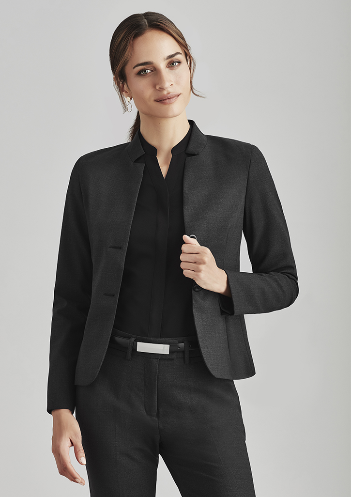 Biz Corporates Womens Short Jacket with Reverse Lapel