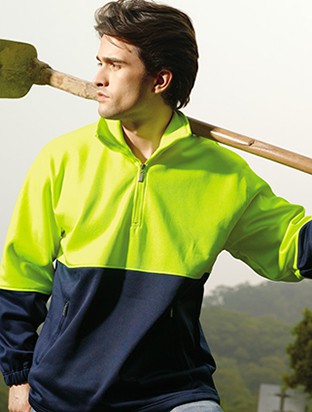 Unisex Adults Hi-Vis 1/2 Zip Fleece