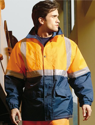 Unisex Adults Hi-Vis Polar Fleece Lined Jacket with Reflective Tape