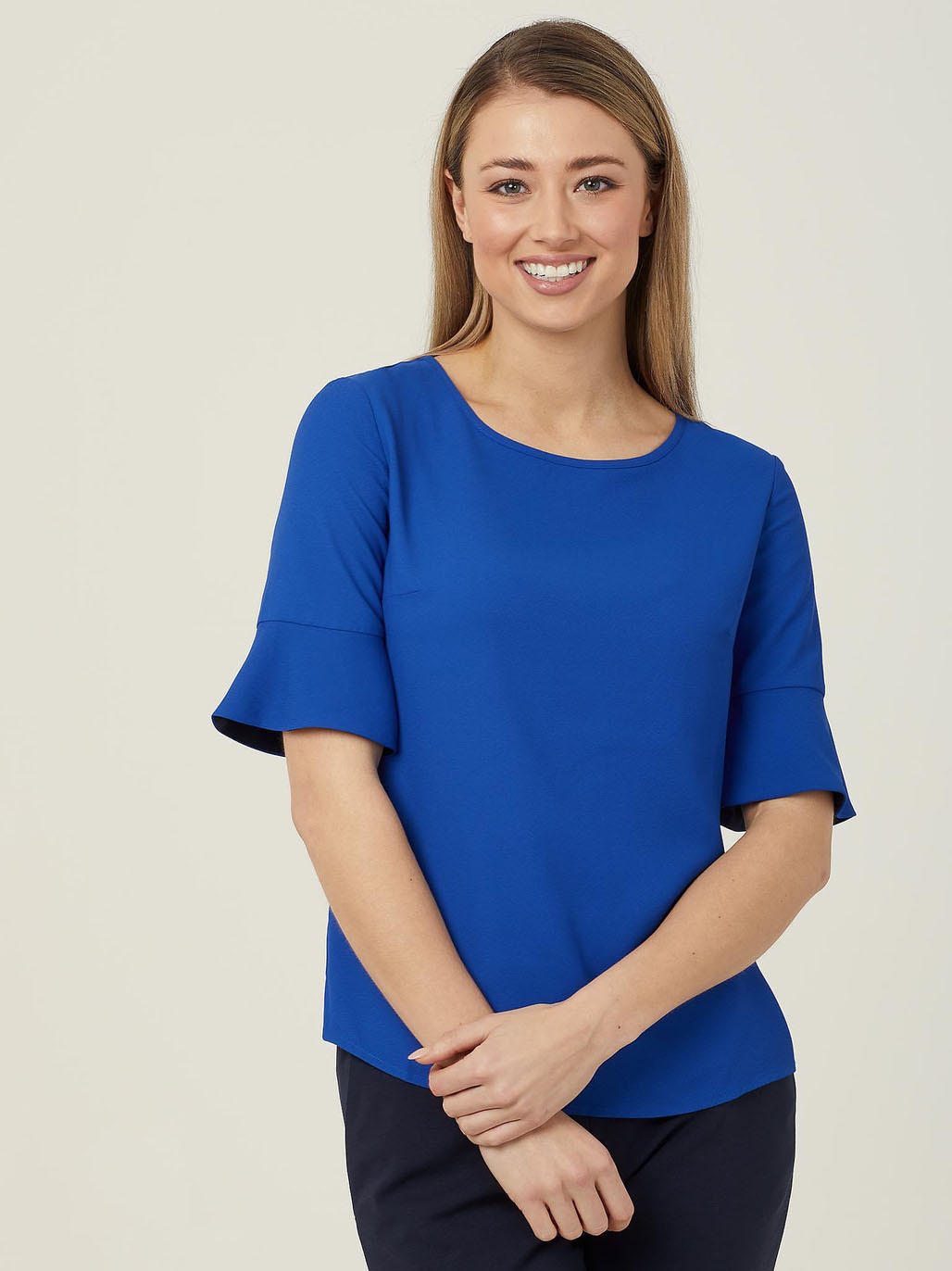 FRENCH GEORGETTE FLUTED SLEEVE TOP