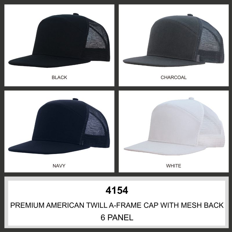 Headwear 6PNL A Frame American Twill Mesh Back Cap