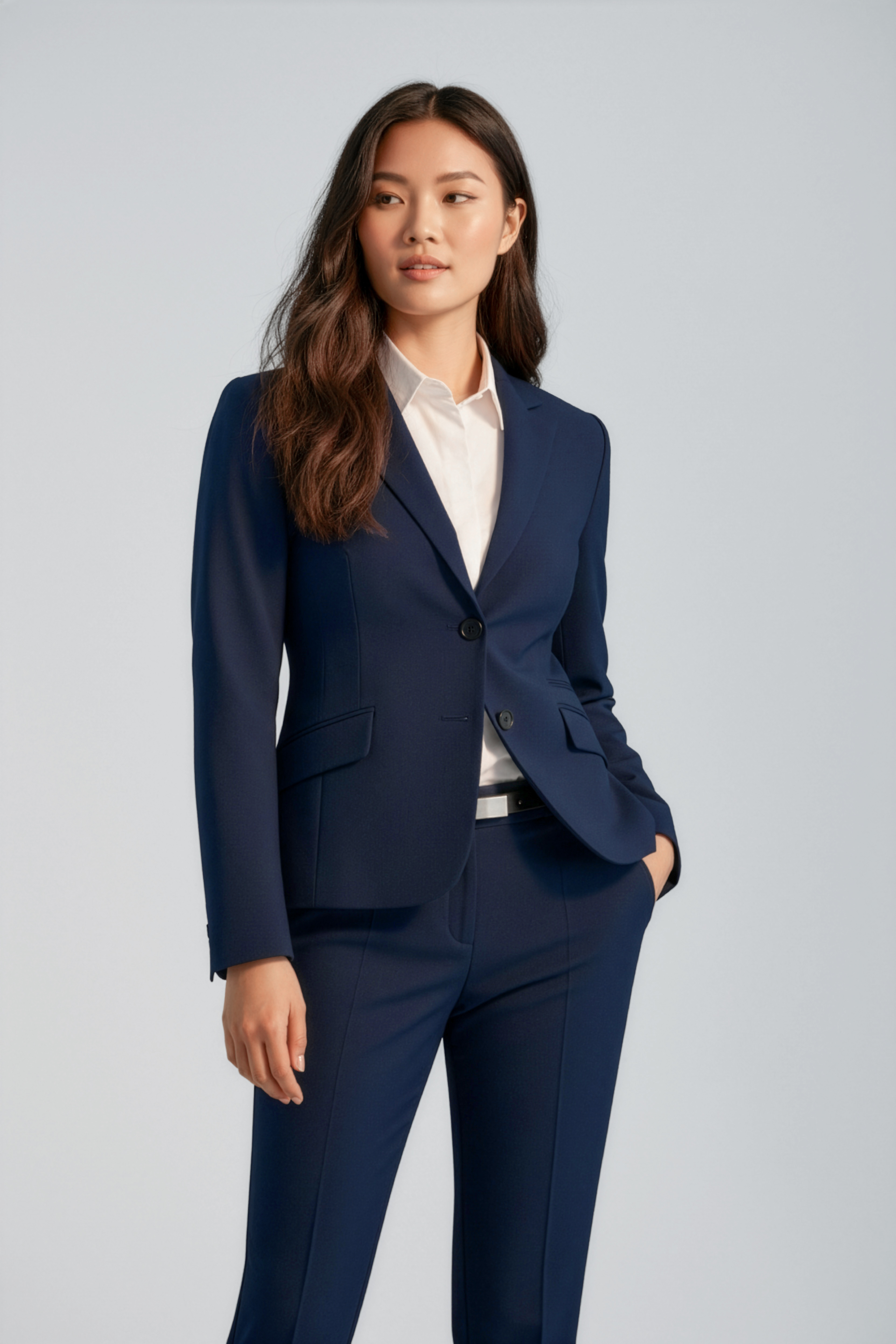 Biz Corporates Womens 2 Button Mid Length Jacket