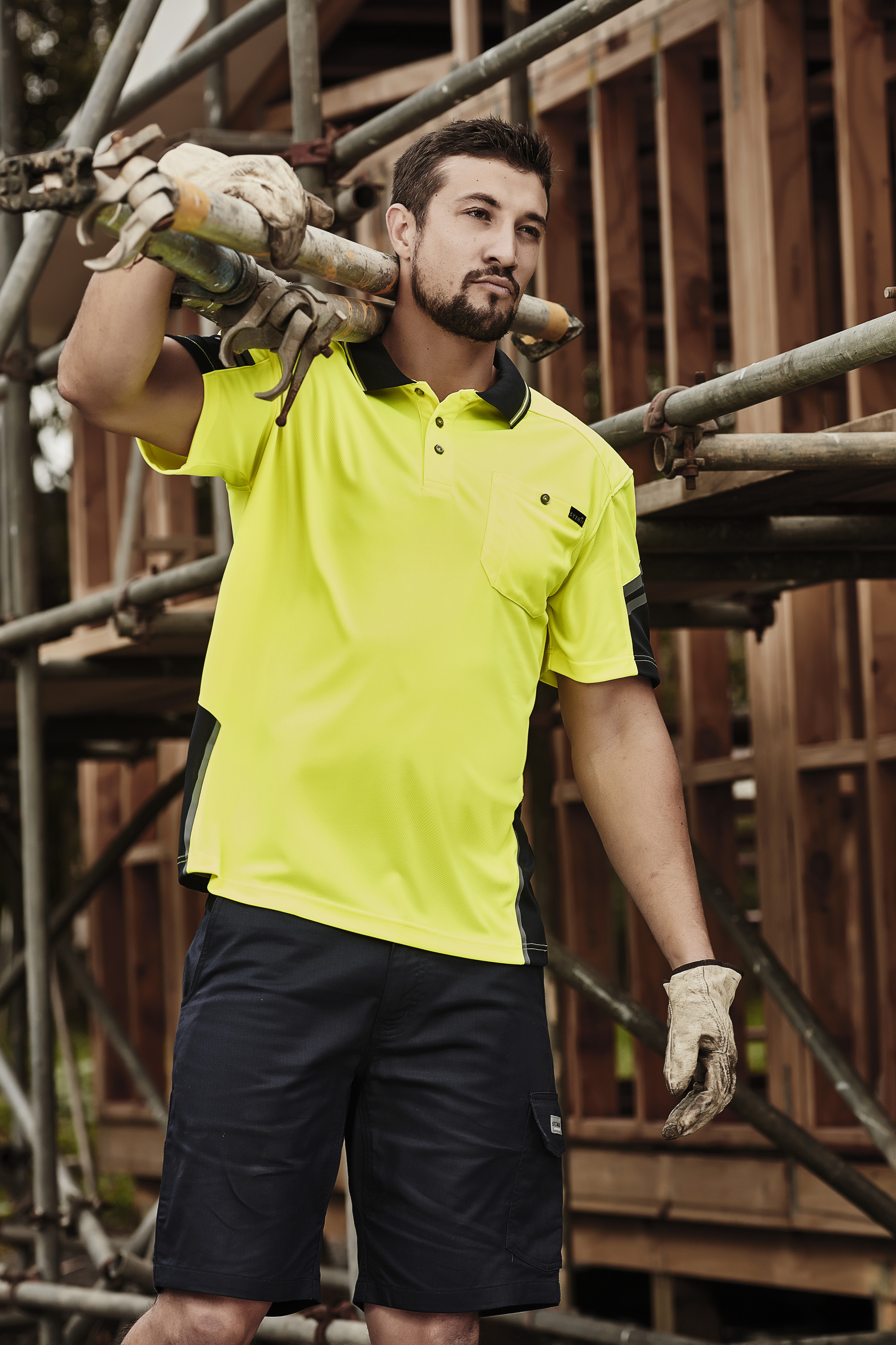 Syzmik Mens Reinforced Hi Vis Squad S/S Polo