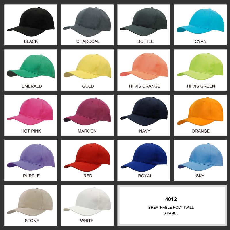 Headwear 6PNL Breathable Poly/Twill Cap