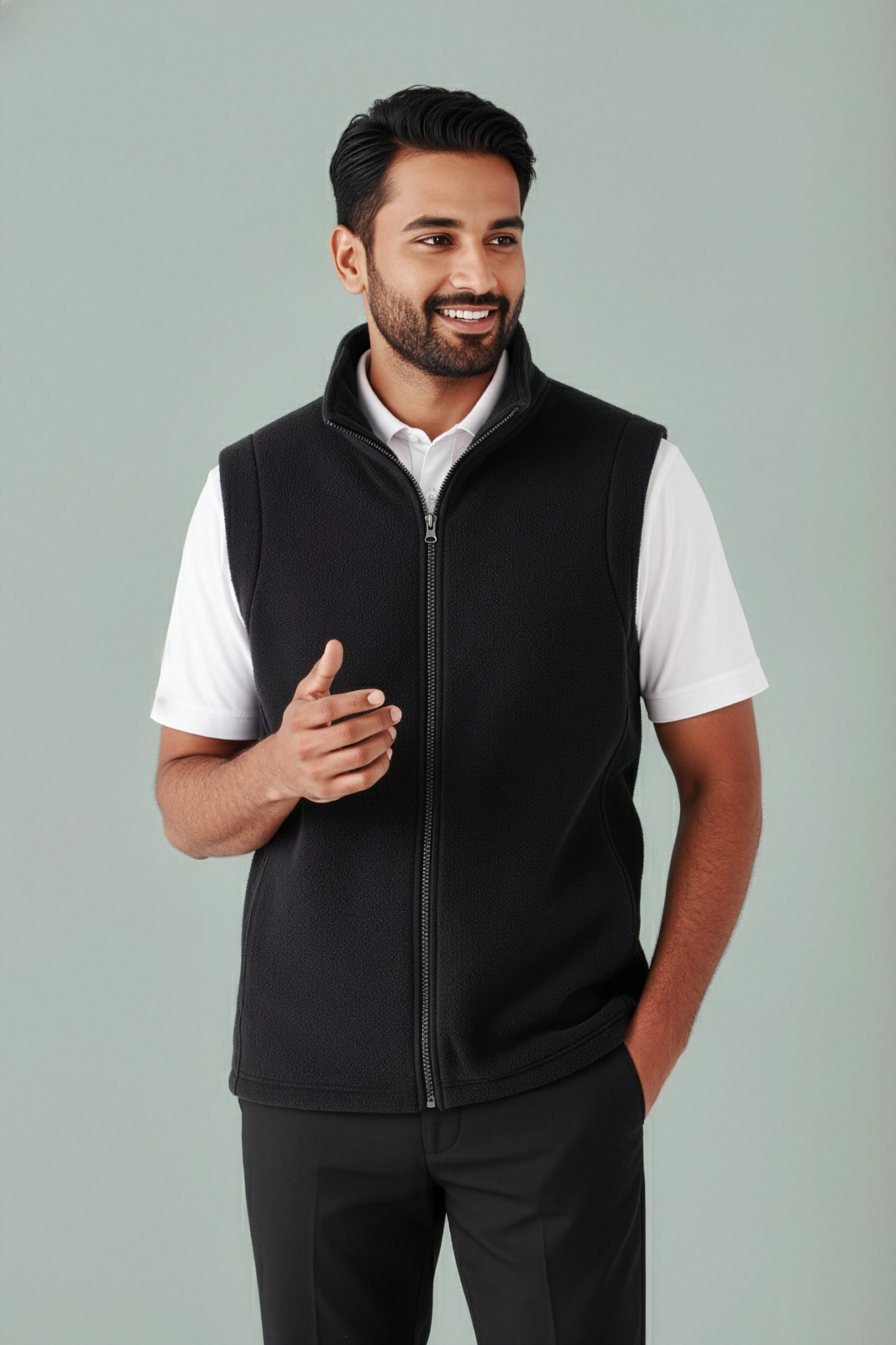 Biz Collection Mens Plain Micro Fleece Vest