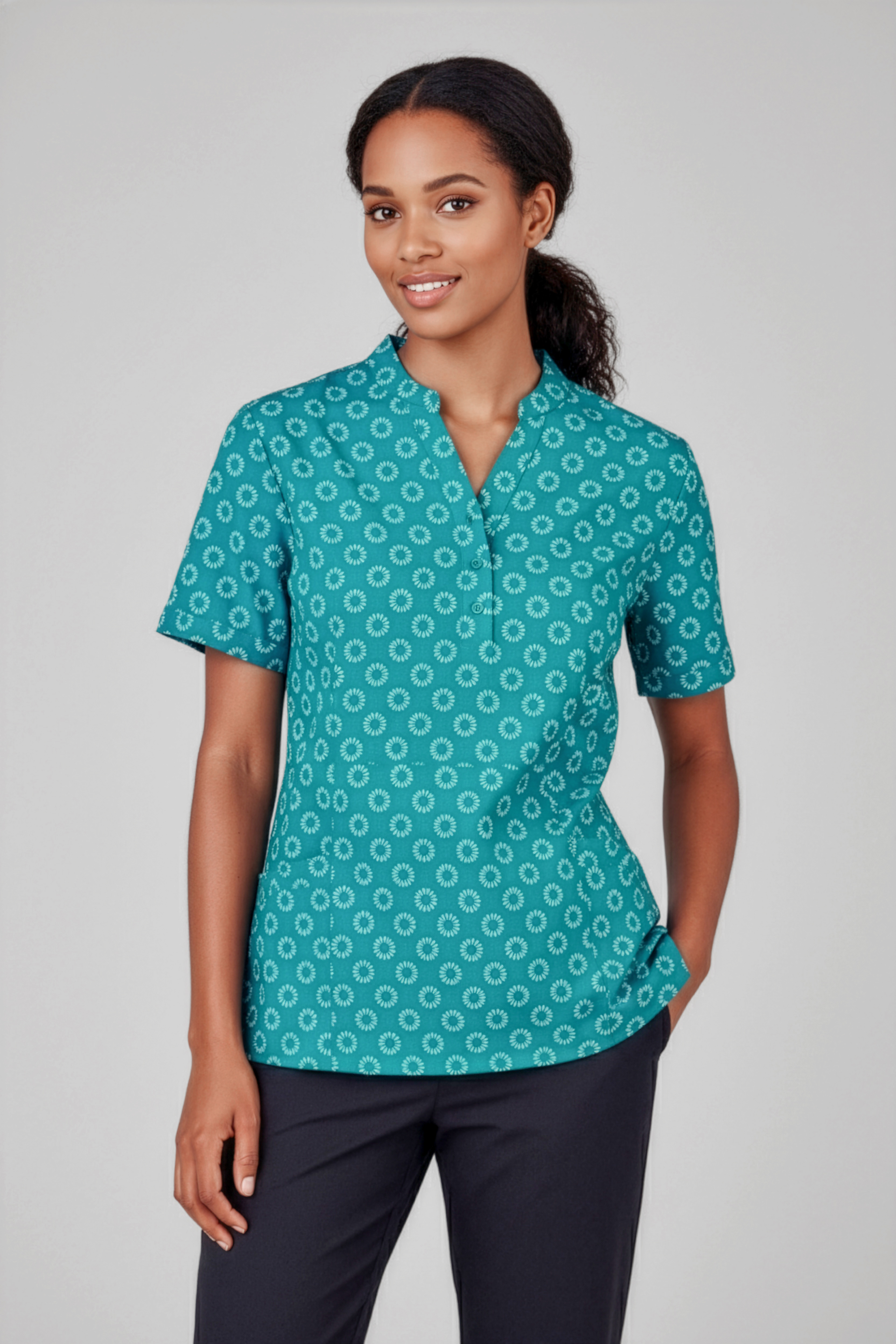 Biz Care Womens Florence Daisy Print Tunic