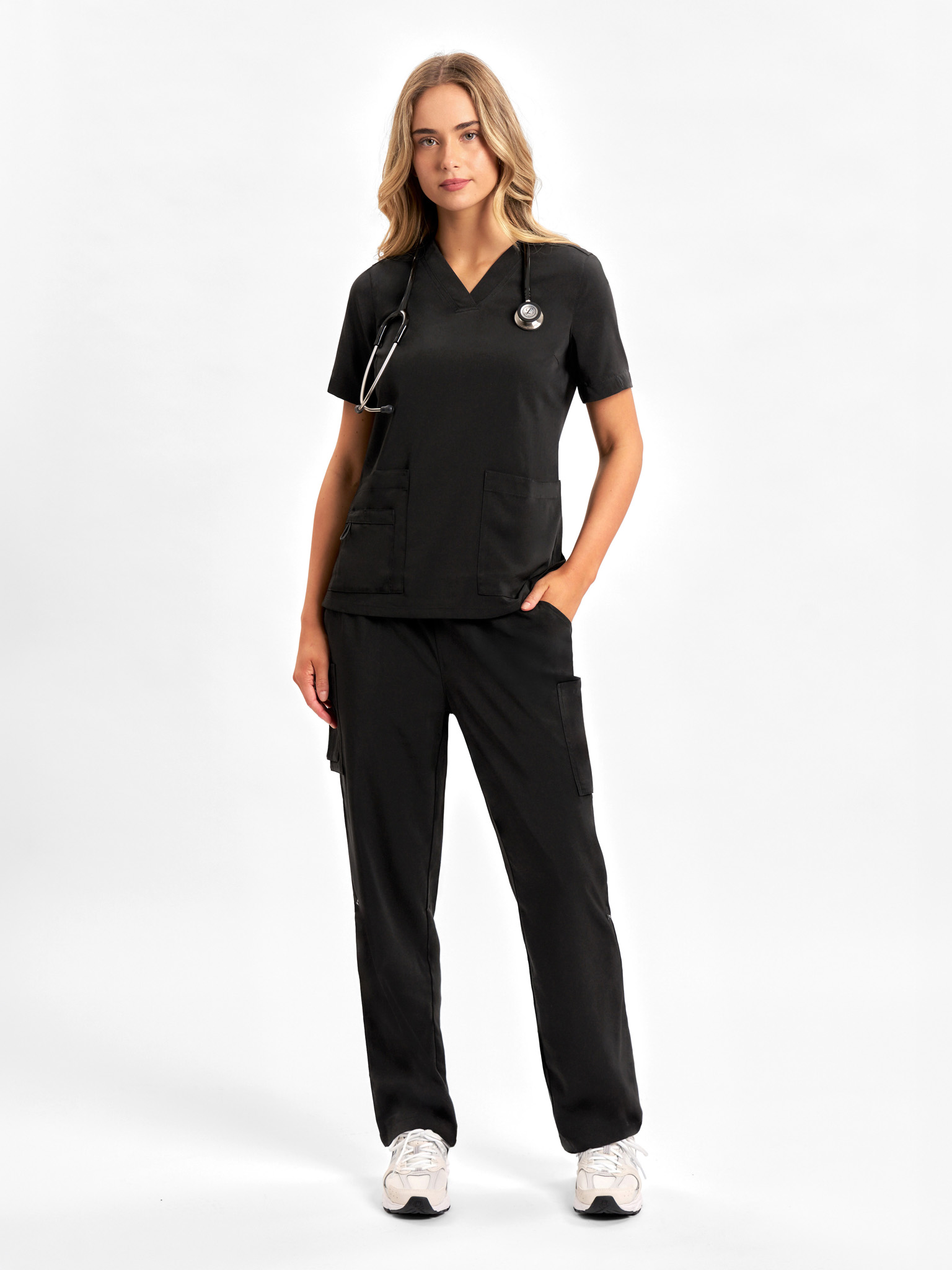 Biz Care Womens Avery Multi-Pocket Straight Leg Pant