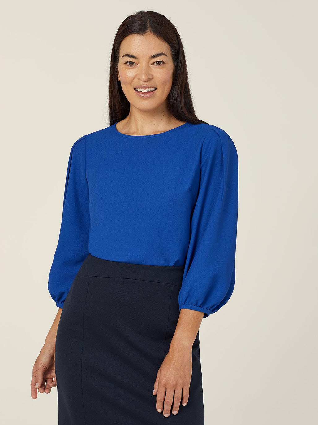 FRENCH GEORGETTE 3/4 SLEEVE TOP