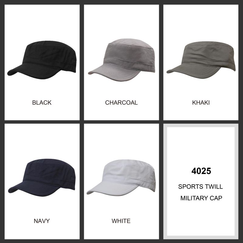 Headwear Brushed Sports Twill Military Cap