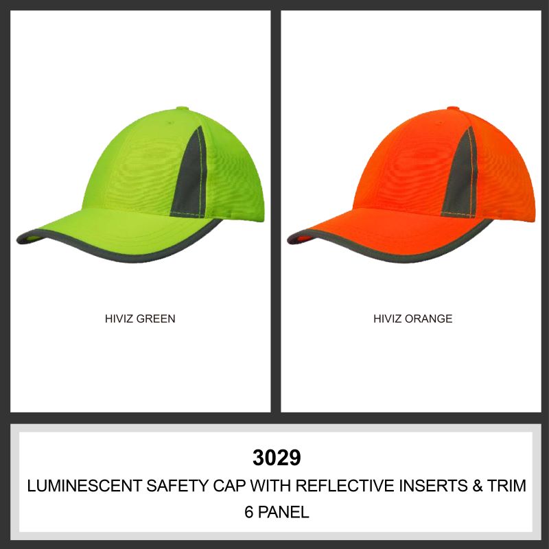Headwear Hi-Vis Luminescent Cap w/- Reflective Inserts