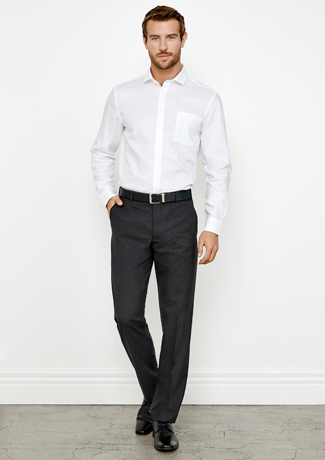 Biz Collection Mens Classic Flat Front Pant