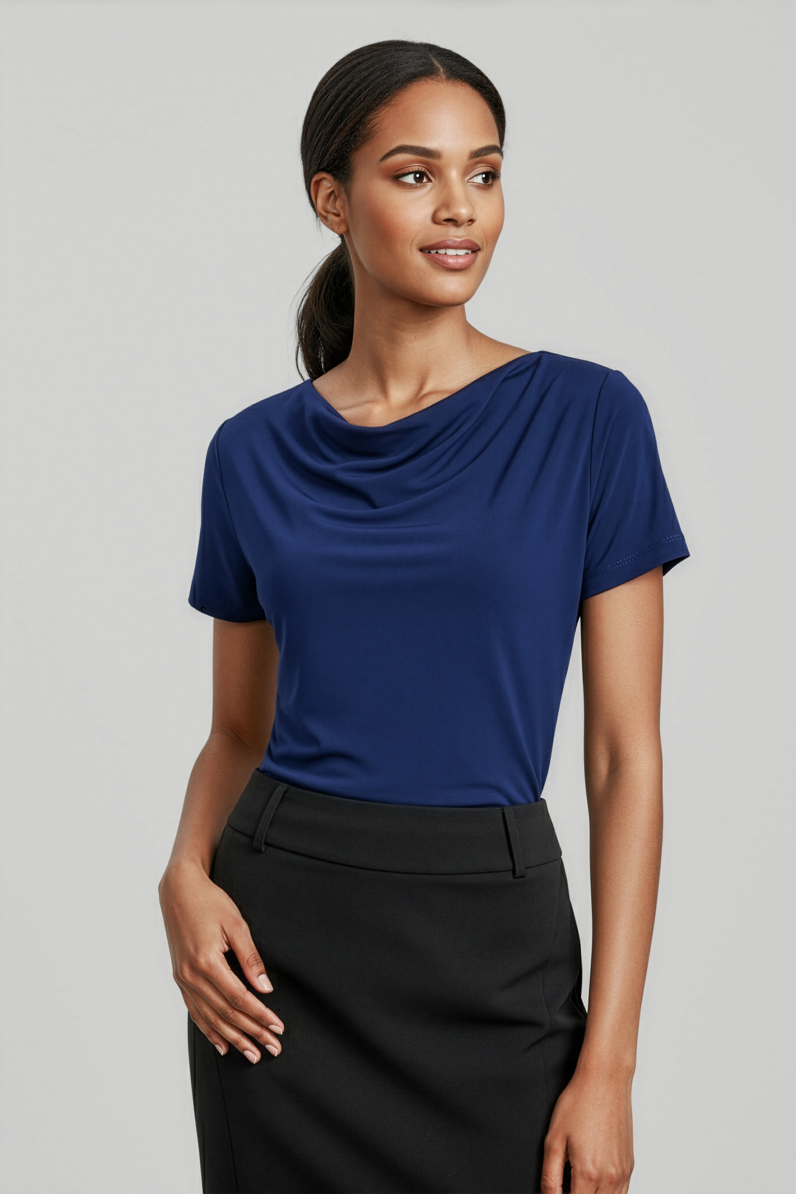 Biz Collection Ladies Ava Drape Knit Top