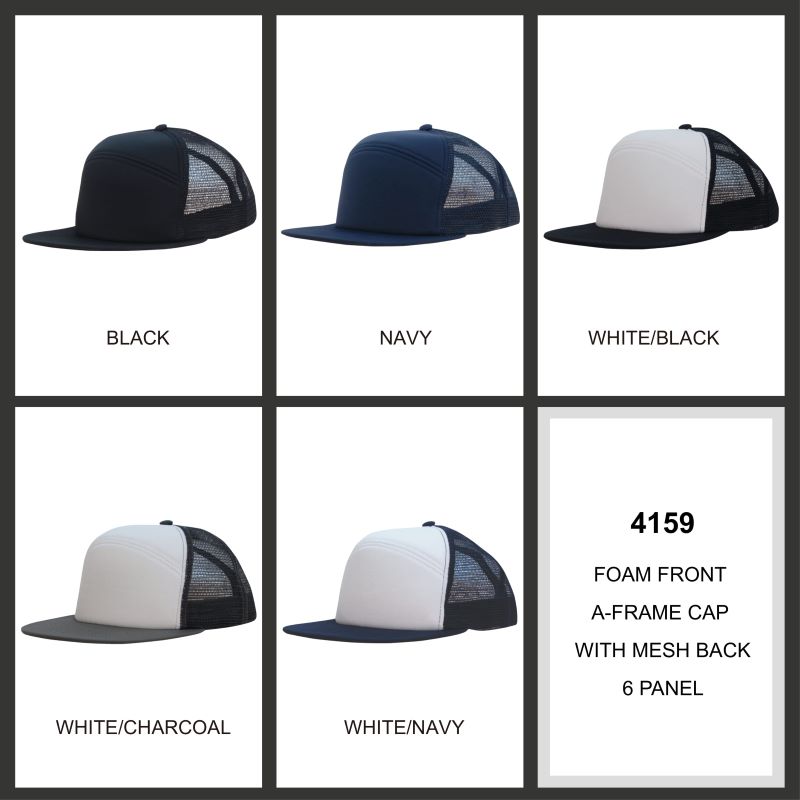 Headwear 6PNL A Frame American Twill Mesh Back Cap