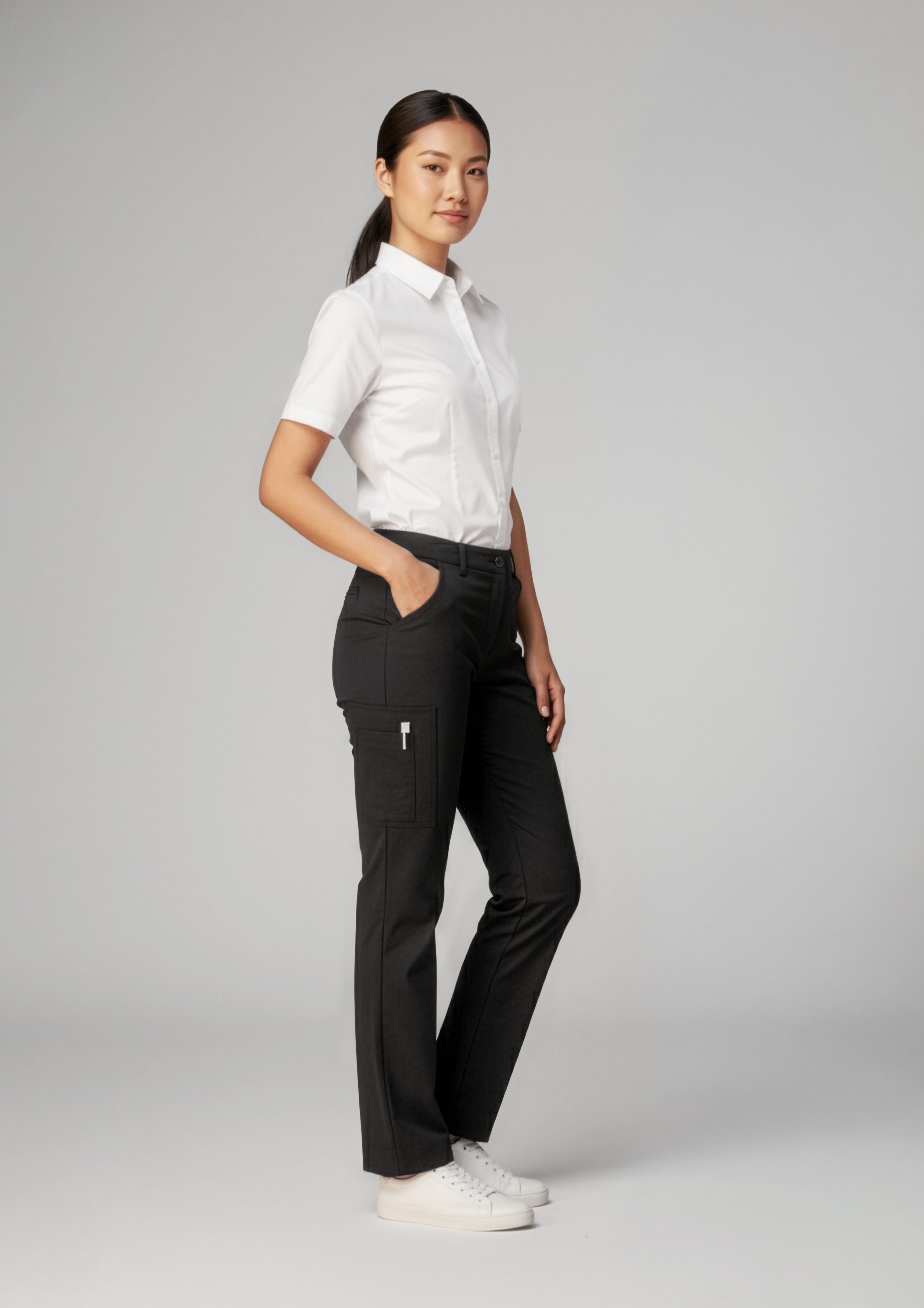 Biz Care Womens Comfort Waist Cargo Pant