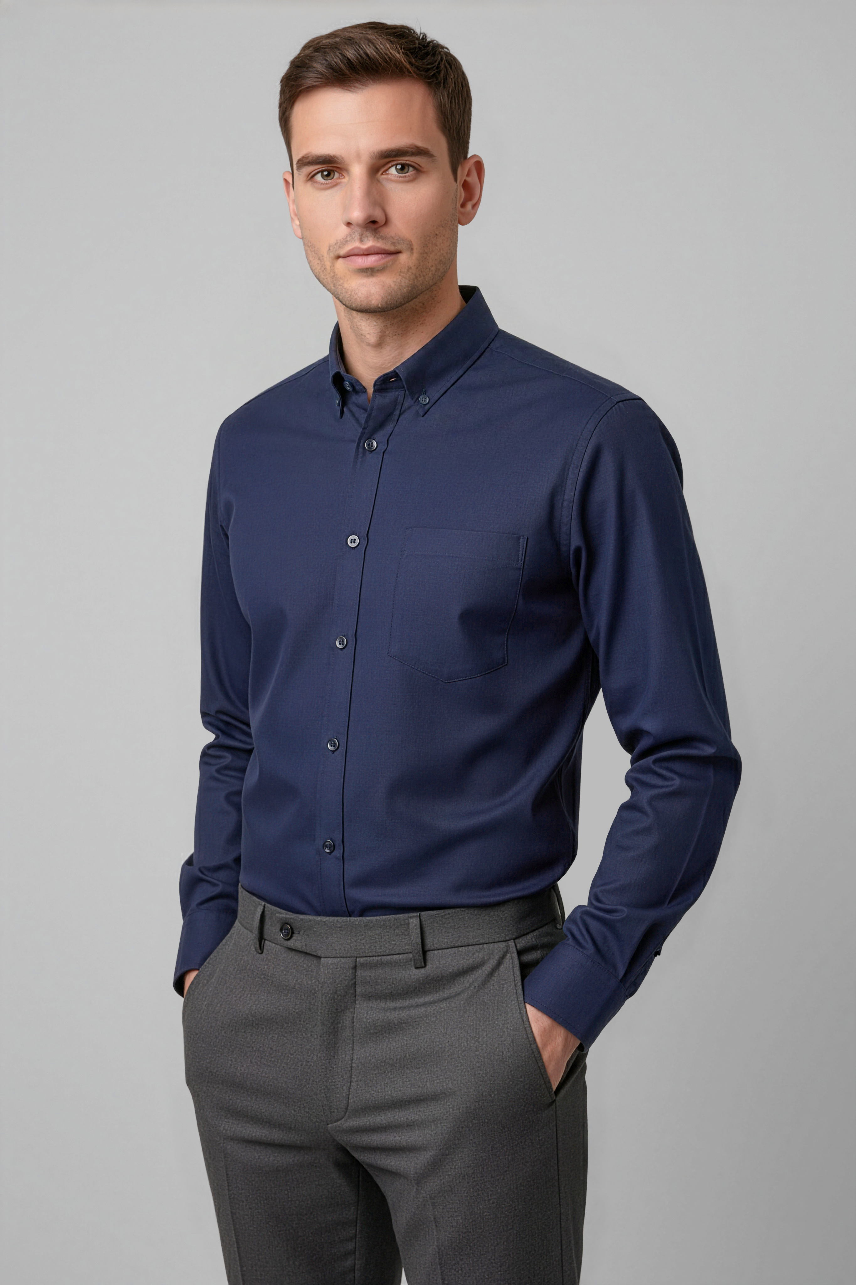 Dalton Mens L/S Teflon Coated Easy Care Shirt
