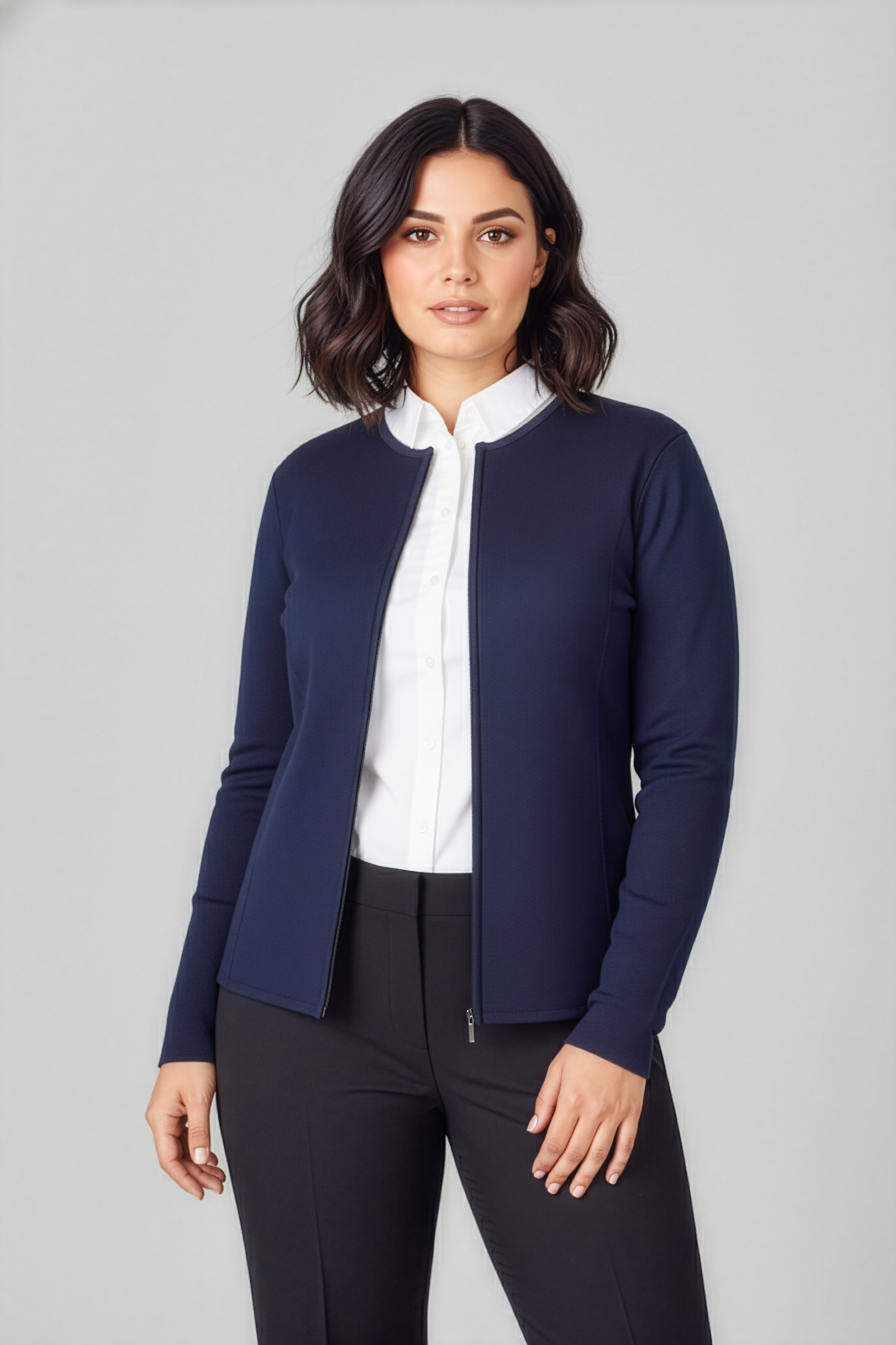 Biz Collection Ladies 2-Way Zip Cardigan