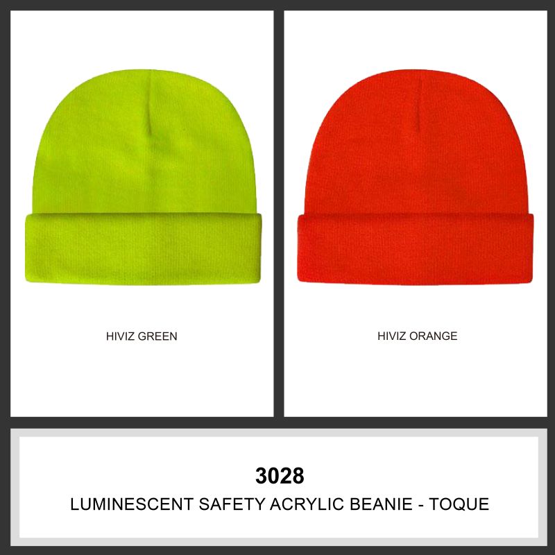 Headwear Hi-Vis Luminescent Knitted Acrylic Beanies