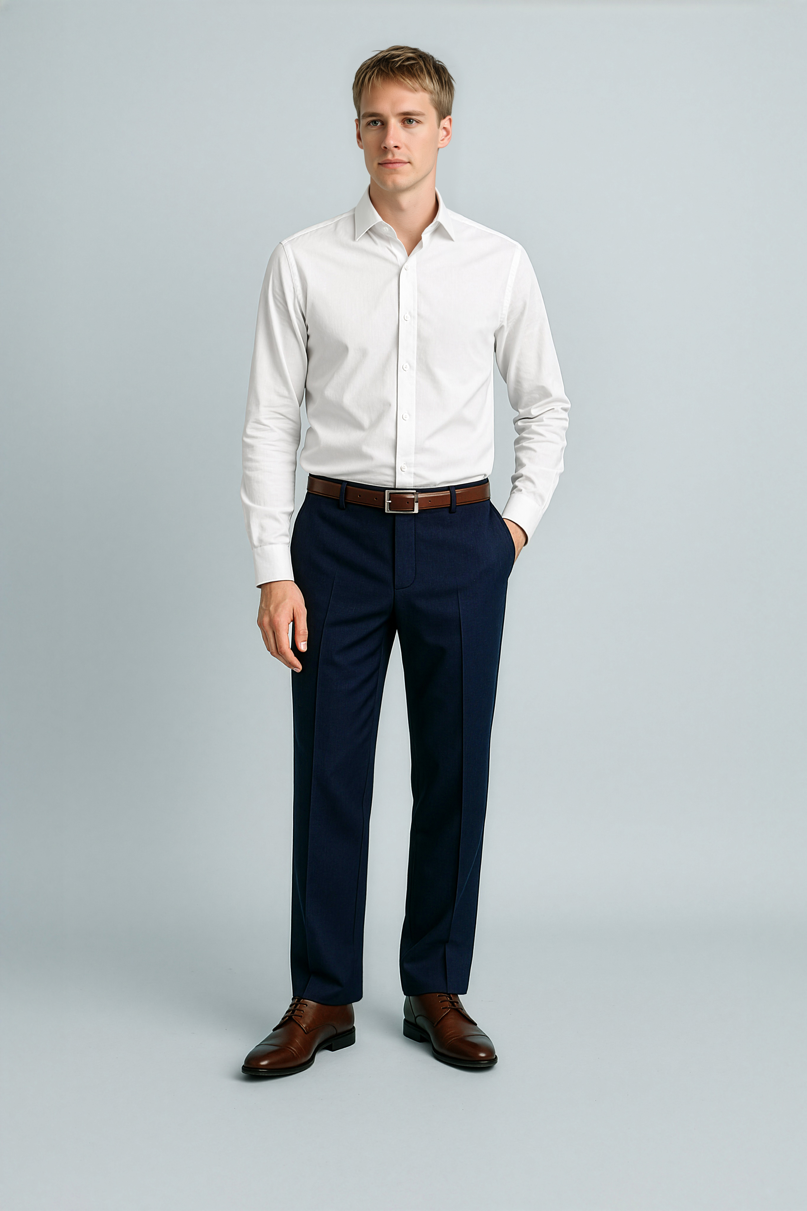 Biz Corporates Mens Flat Front Pant Stout
