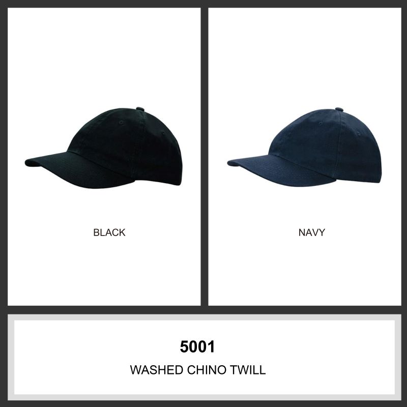 Headwear 6PNL Unstructured Washed Chino Twill Cap