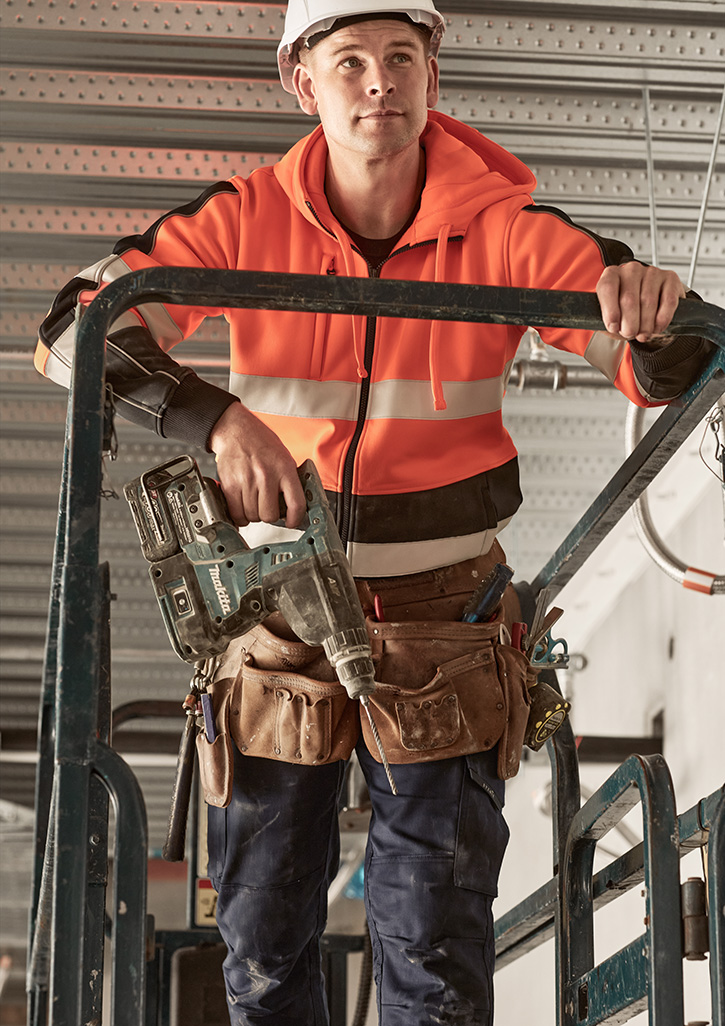 Syzmik Unisex Hi Vis Full Zip Stretch Taped Hoodie