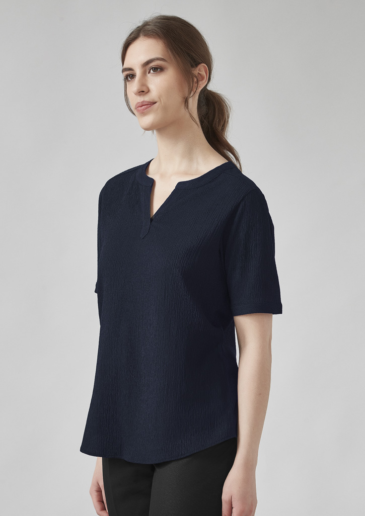 Ruche Womens Short Sleeve Tunic Blouse