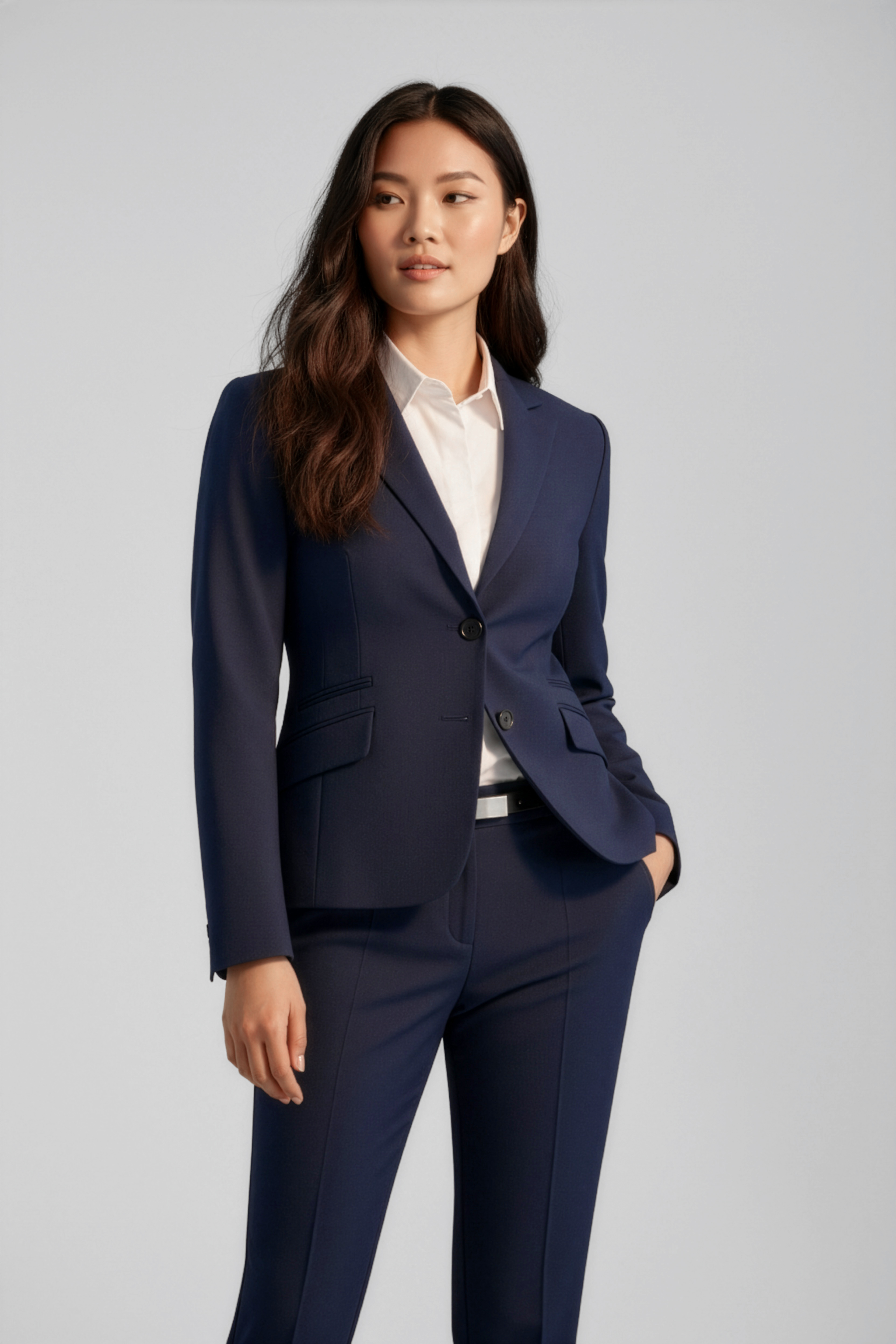 Biz Corporates Womens 2 Button Mid Length Jacket