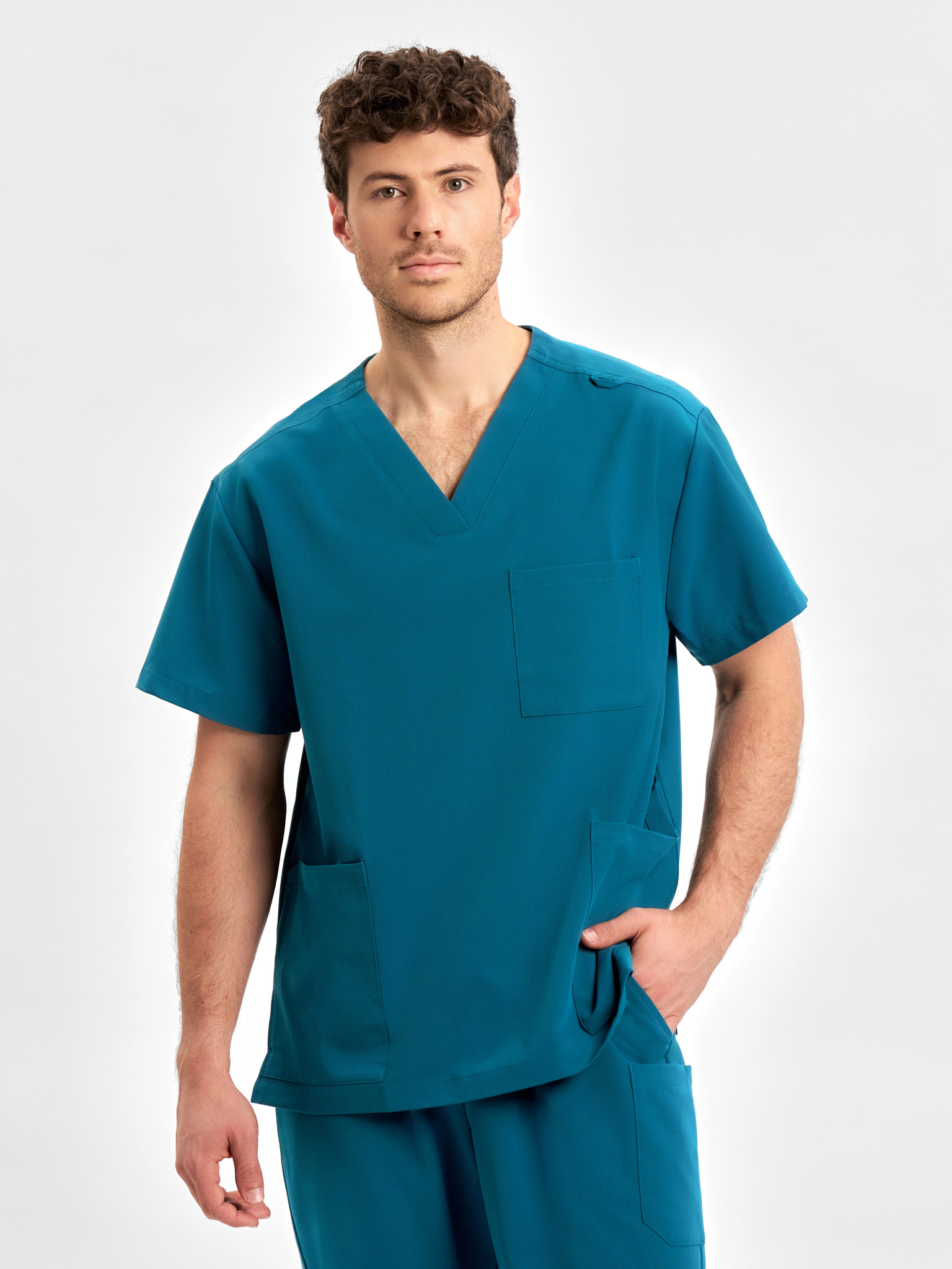 Biz Care Unisex Pulse V-Neck Scrub Top
