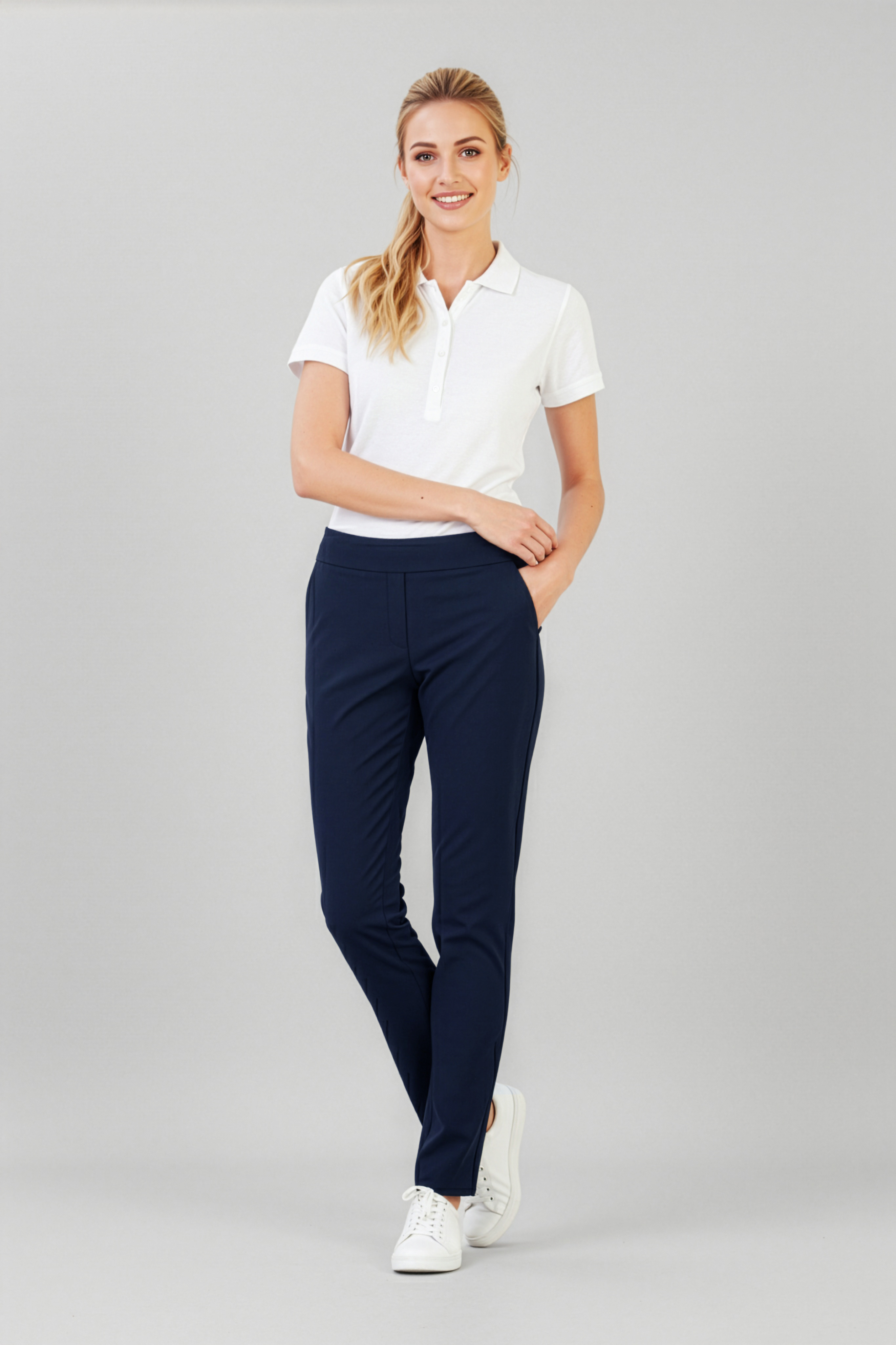 Biz Care Womens Jane Ankle Length Stretch Pant