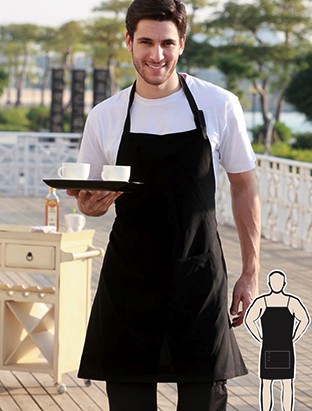 Polyester Drill Full Bib Apron - With Pocket