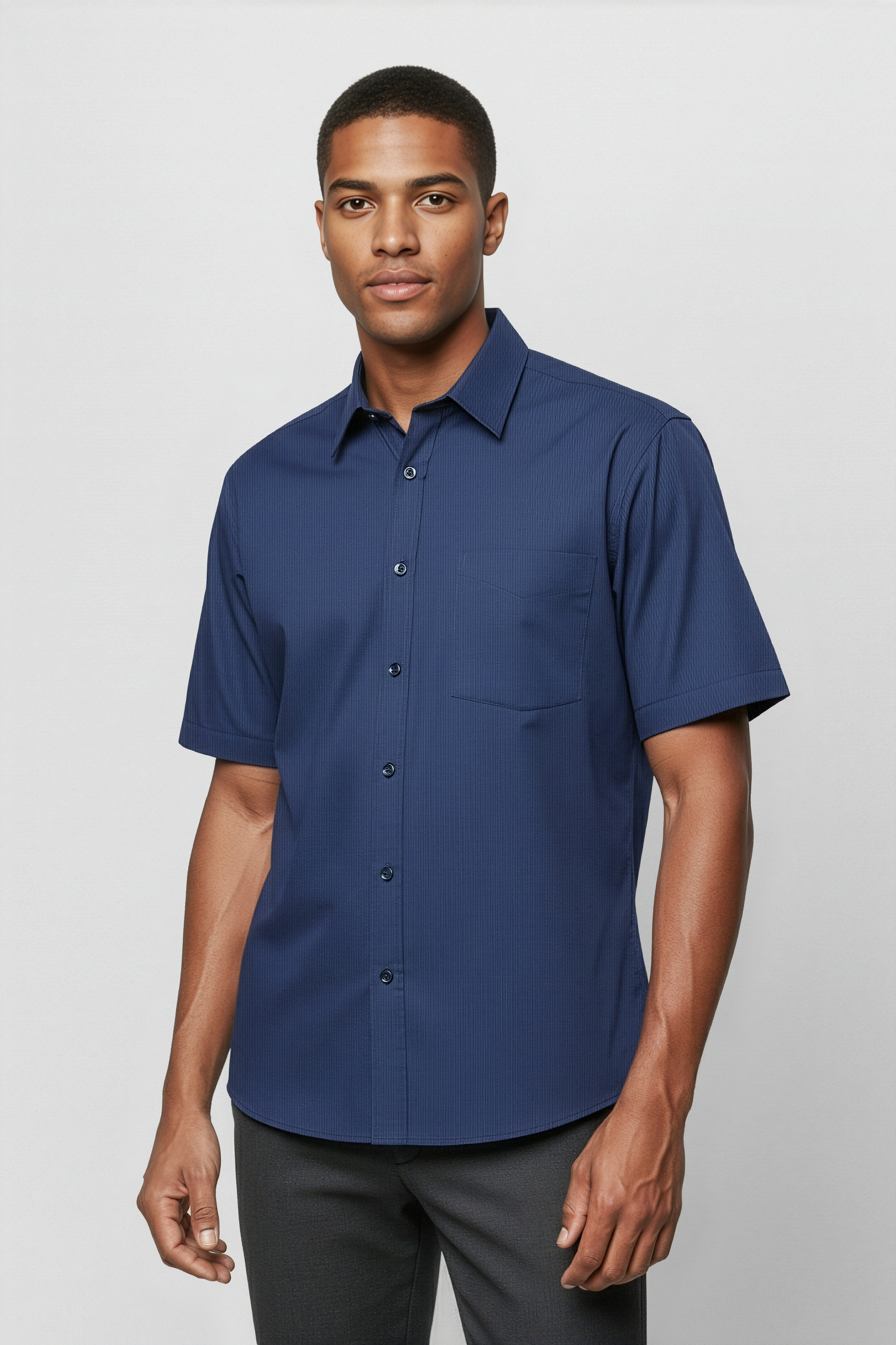 Biz Collection Mens Micro Check Short Sleeve Shirts