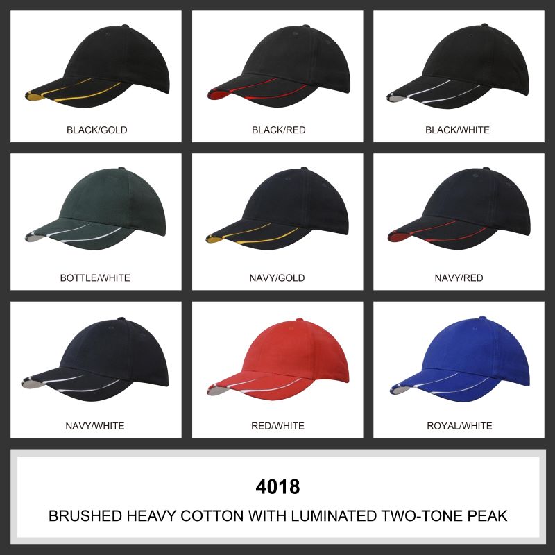 Headwear 6PNL Brushed Heavy Cotton Cap w/- Peak Inserts