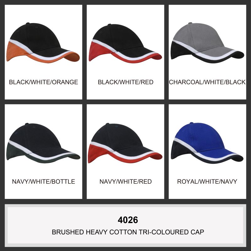 Headwear 6PNL Brushed Heaqvy Cotton Tri-Coloured Cap
