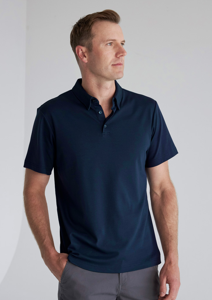 Biz Collection Mens Lotus Short Sleeve Polo
