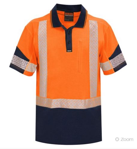 Polo D/N Quick-dry Cotton Backed Orange/Navy