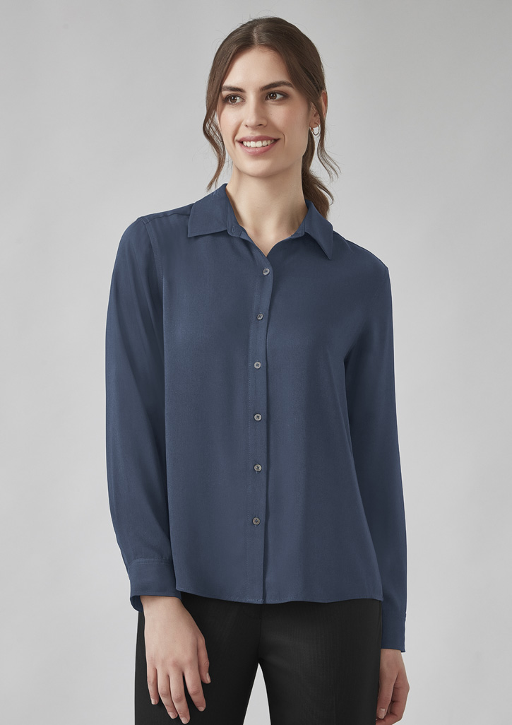 Evelyn Womens Long Sleeve Button Down Blouse